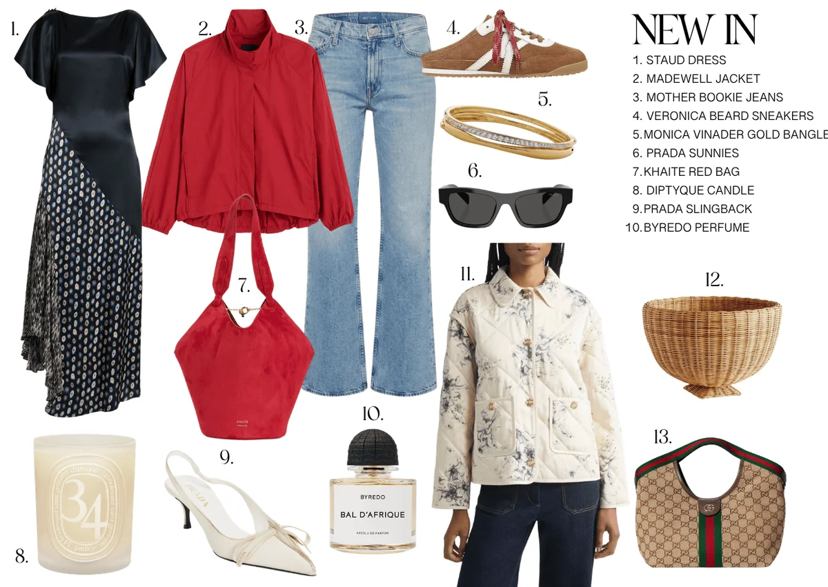 New fall arrivals including nylon jackets and quilted styles