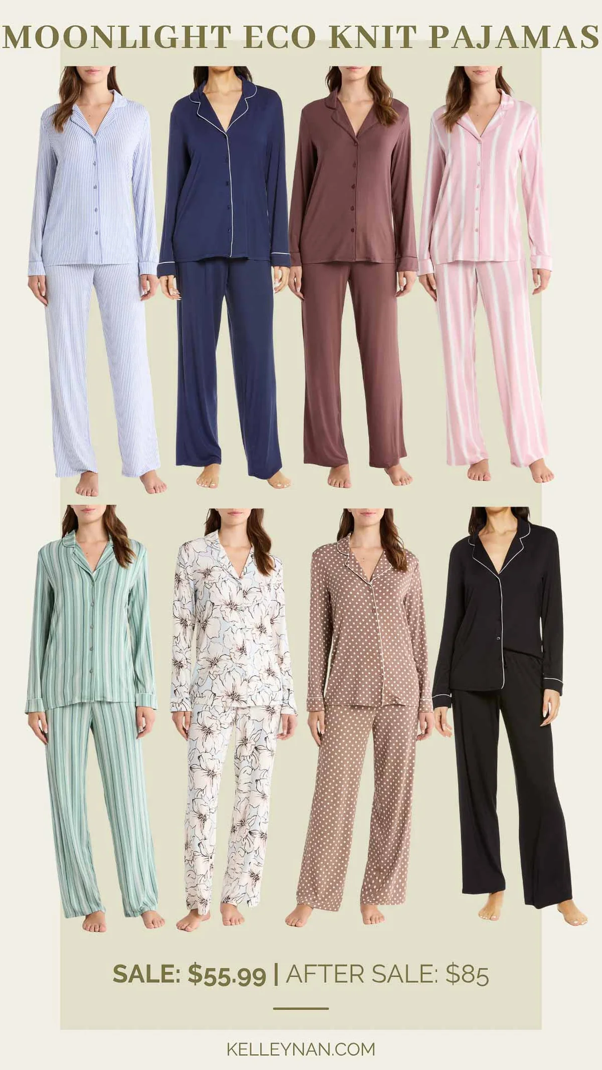 Moonlight eco knit pajamas in multiple colorways with sale pricing
