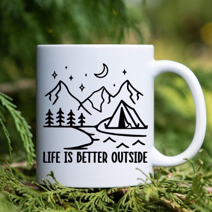 Happy Campers Club camping design on a flat-lay t-shirt