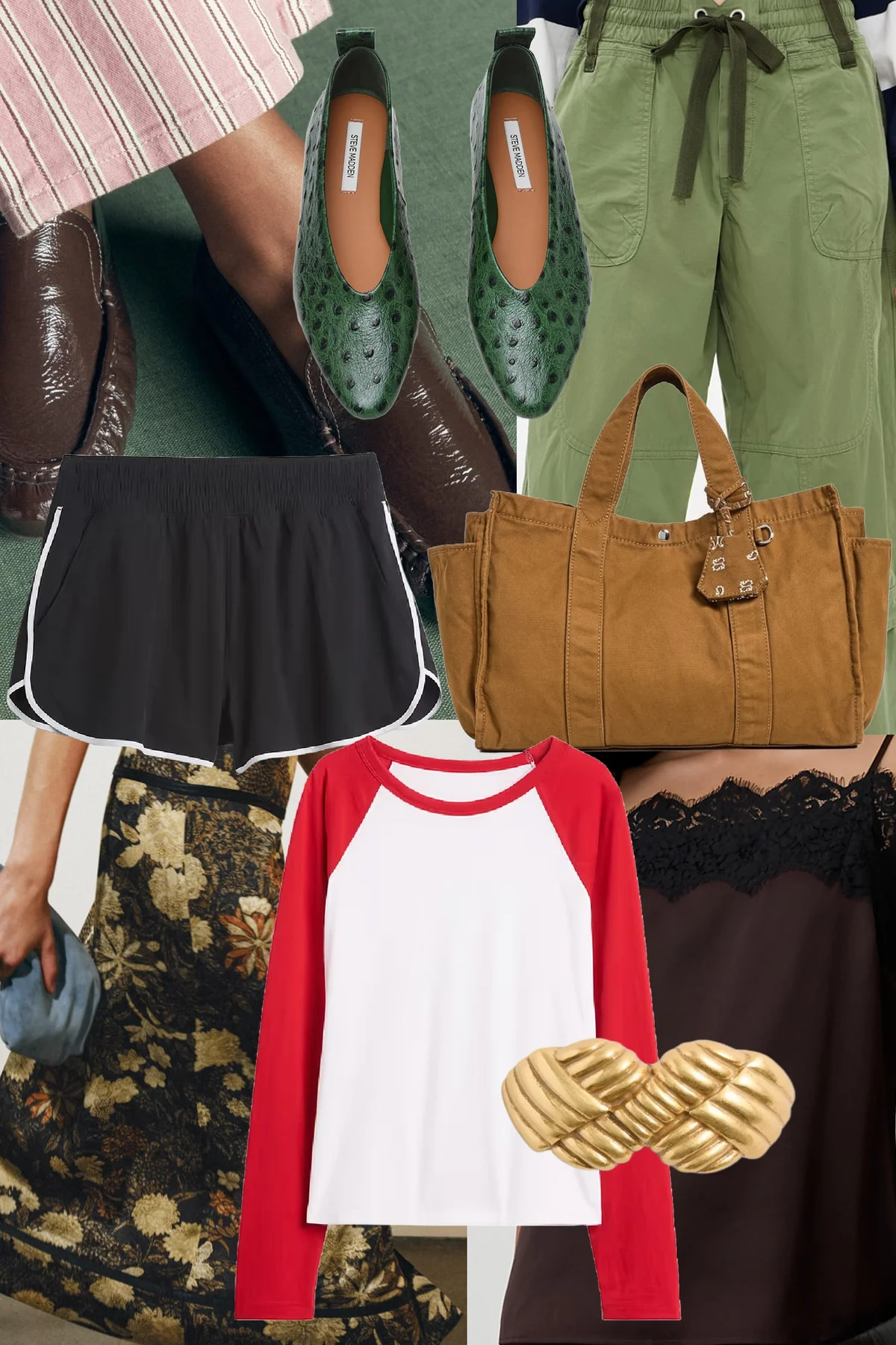 Collage of early fall fashion items under $200