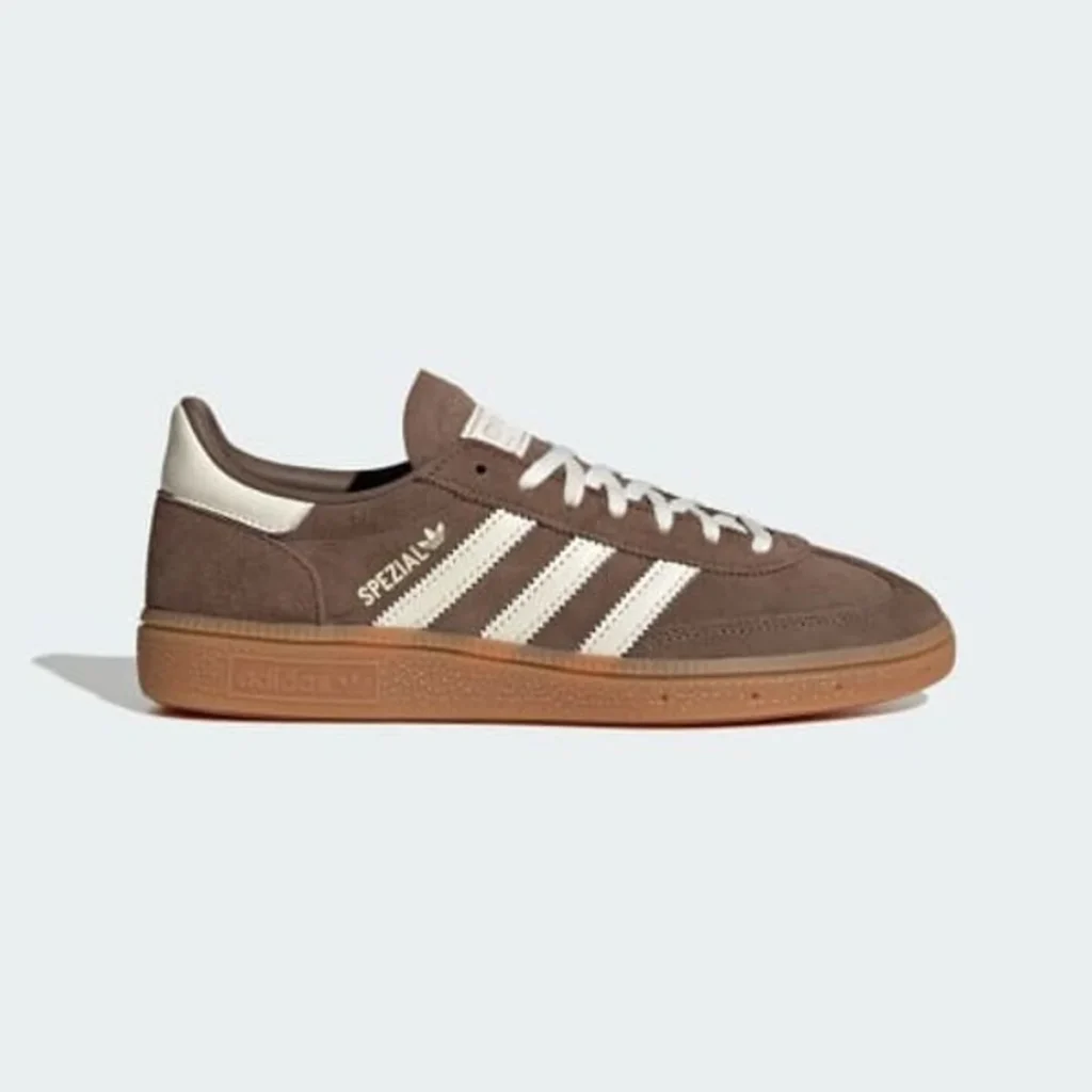 Brown suede Adidas Handball Spezial sneaker with gum sole