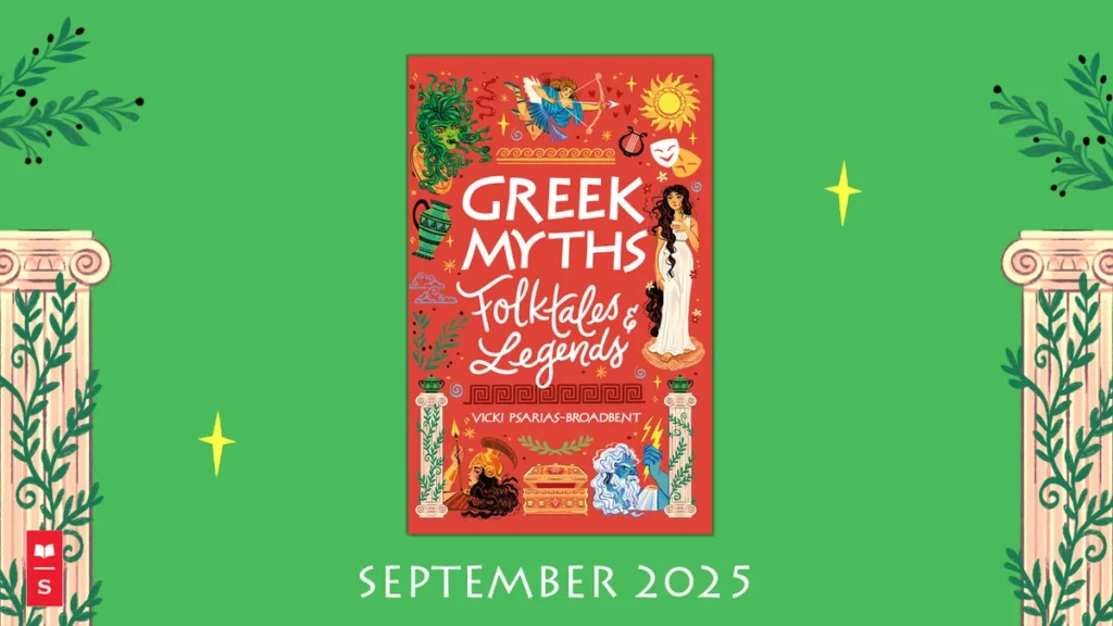 Greek Myths Folktales and Legends book cover graphic